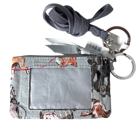 Vera Bradley Dog Show Zip ID and Lanyard Gray Grey - Picture 3 of 6